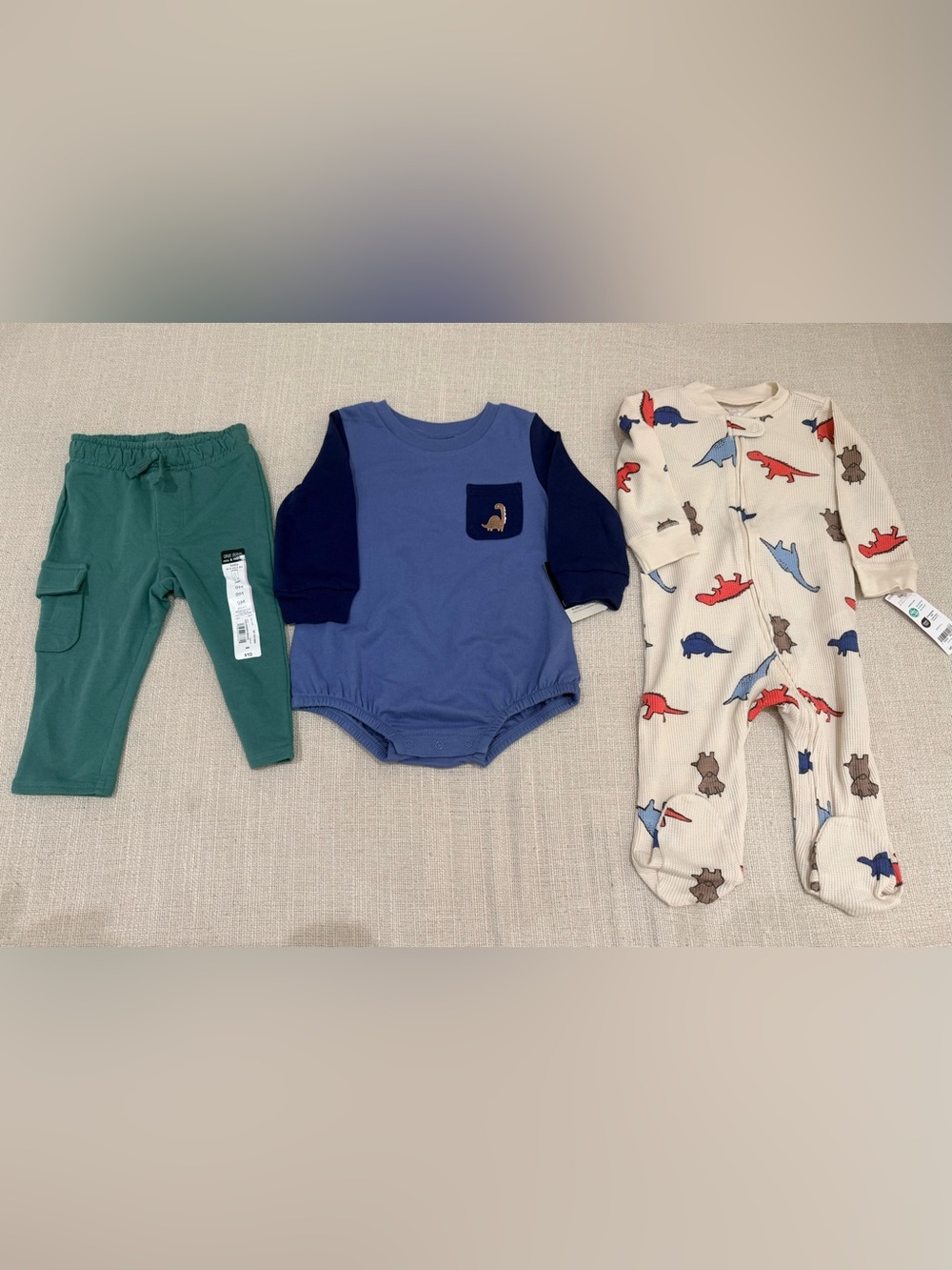 NWT Baby Boy 9M Dinosaur Clothing Bundle Carter’s Okie Dokie 3 Pc